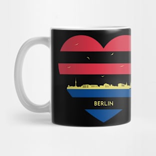 Germany Skyline cityscape Heart Shape Birds Flying Berlin Mug